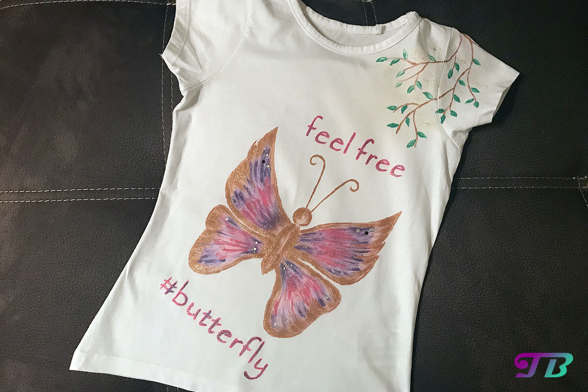Mein selbstgemaltes Schmetterling – T-Shirt