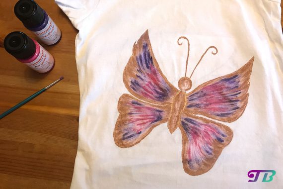 Schmetterling Shirt DIY Perlfarben