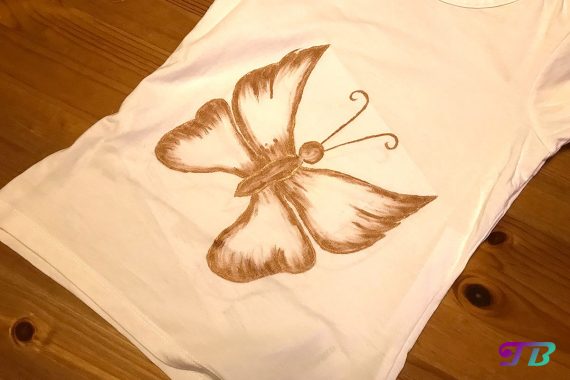 Schmetterling Shirt DIY Motiv malen Perlfarbe Metallic