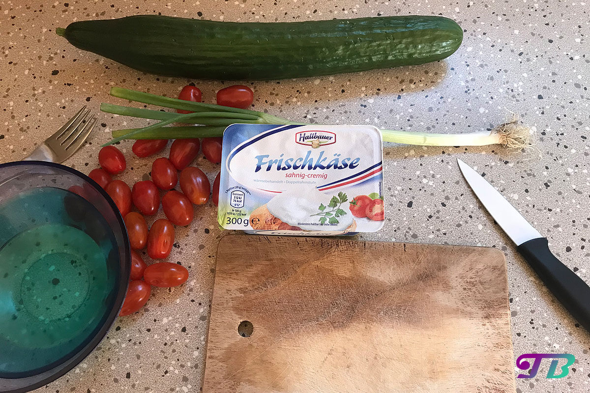 Aufstrich Tomaten Gurke Frischkäse Zutaten