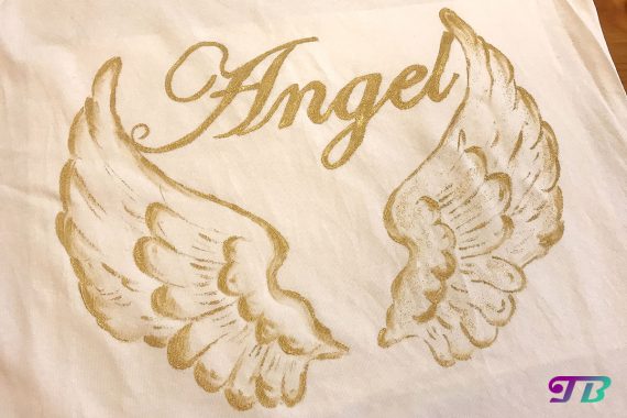 Angel Engel Shirt Textil Glitter DIY