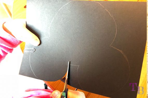 Micky Maus Lampion DIY Kopf Tonkarton ausschneiden