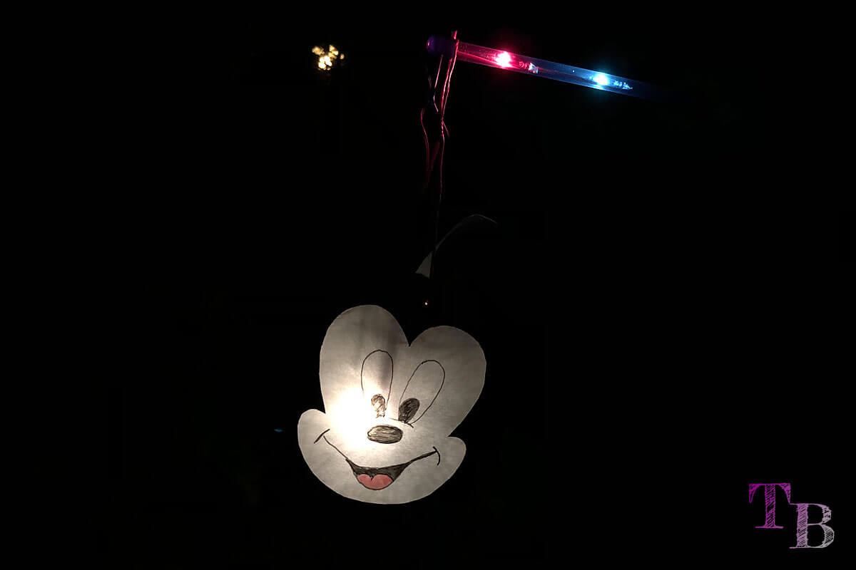 Micky Maus Lampion DIY fertig leuchten dunkel