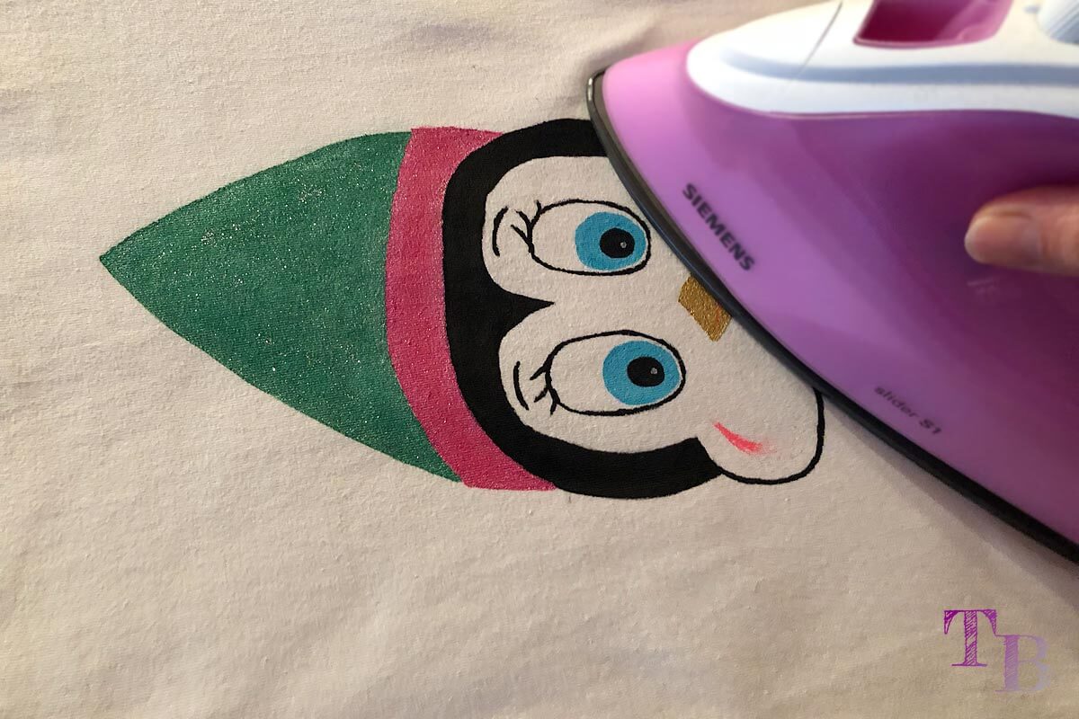 DIY Shirt Pinguin Motiv fixieren Bügelfixierung
