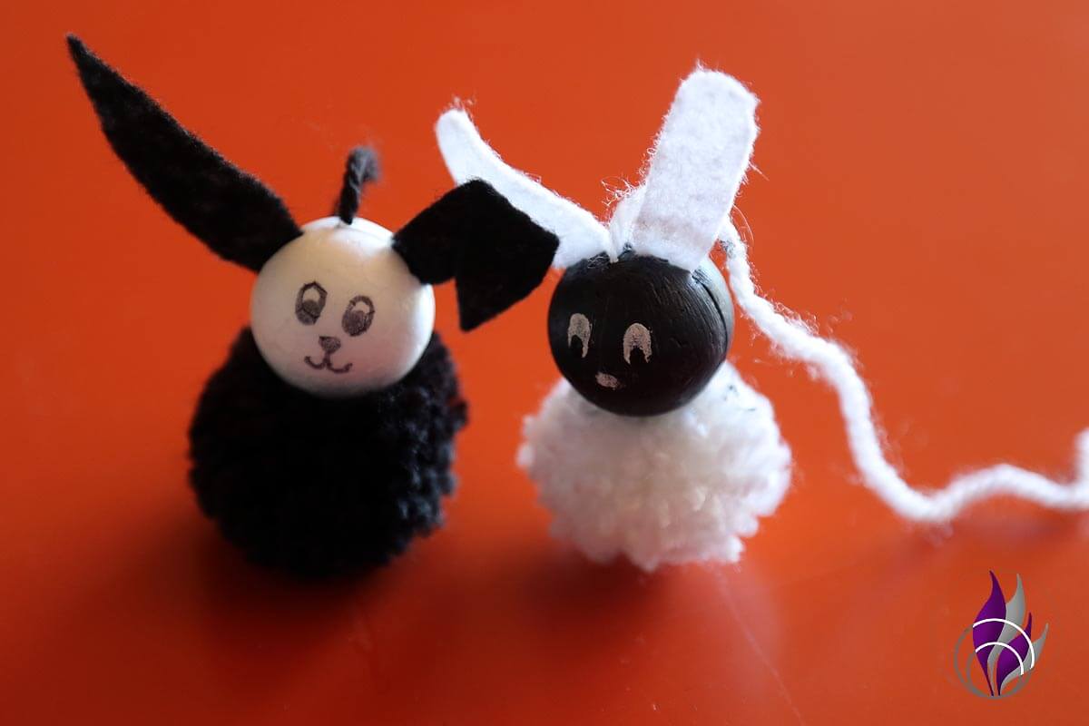 fun4family Pompon Hase pummeliger Osterhase