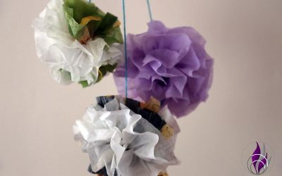 Dekorative Pompon Rosen aus Servietten – DIY Serviettenblume