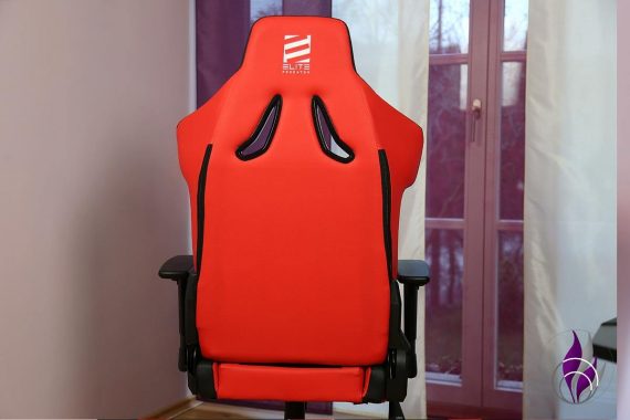 Elite Gaming Sessel rot schwarz Stickerei Lehne