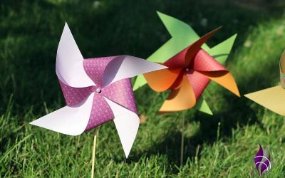DIY Windmühle aus Origamipapier – wunderschönes Windrad als Deko