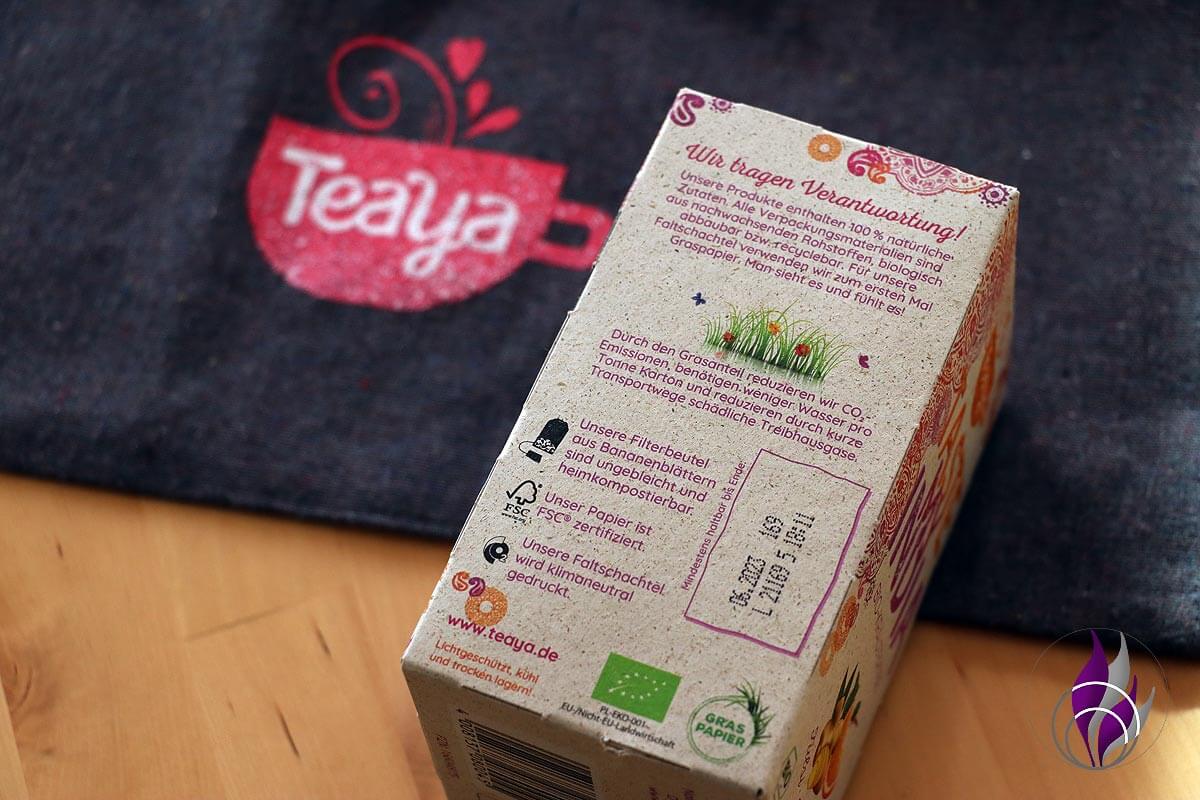 Teaya Tee Verpackung nachhaltig Graspapier fun4family