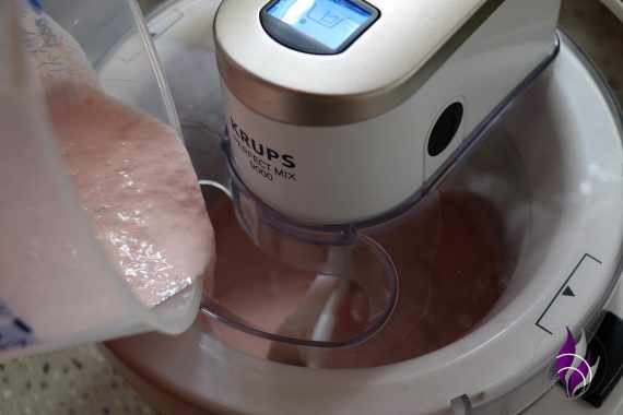 Frozen Joghurt Wassermelone Eismachine einfüllen fun4family