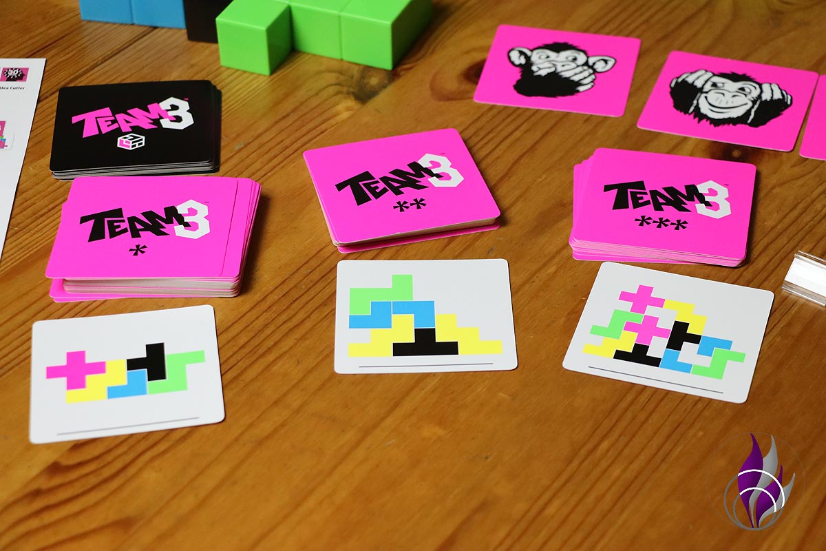 TEAM3 pink ABACUSSPIELE Familienspiel Bauplankarten Level fun4family