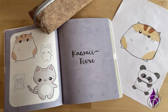 Kunst des Zeichnens 10 Steps - Kawai Bilder Buch Umsetzung Tiere 2 fun4family