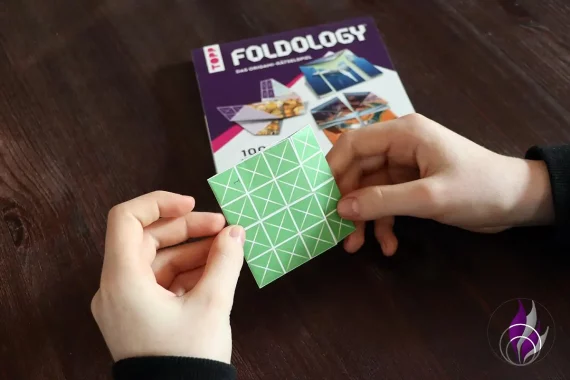 Foldology Origami Rätsel Block falten fertig Rückseite fun4family