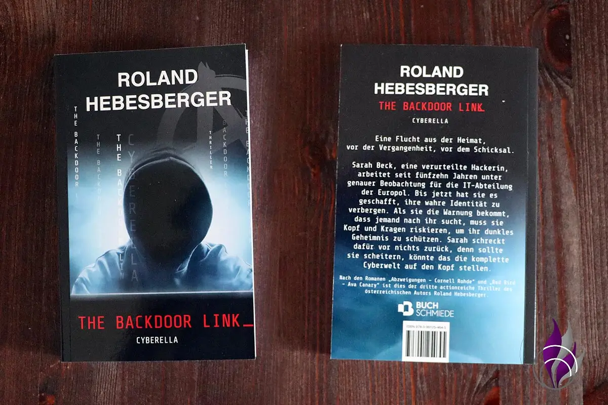 The Backdoor Link - Cyberella Roland Hebesberger Spinnen-Trilogie Cover Buchschmiede-Verlag fun4family