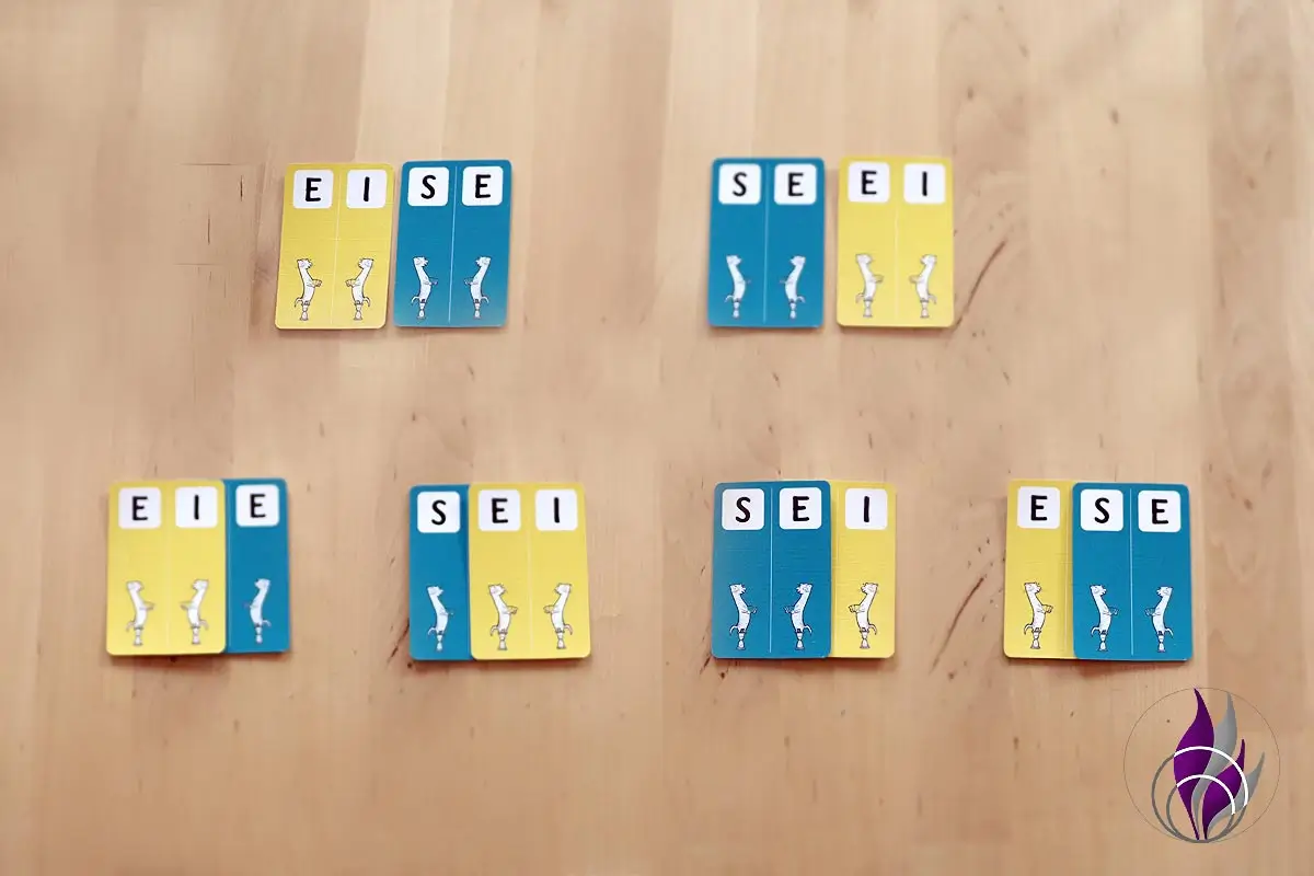 Wortwiesel Kartenspiel frechverlag zwei Buchstabenkarten Kombinationen fun4family