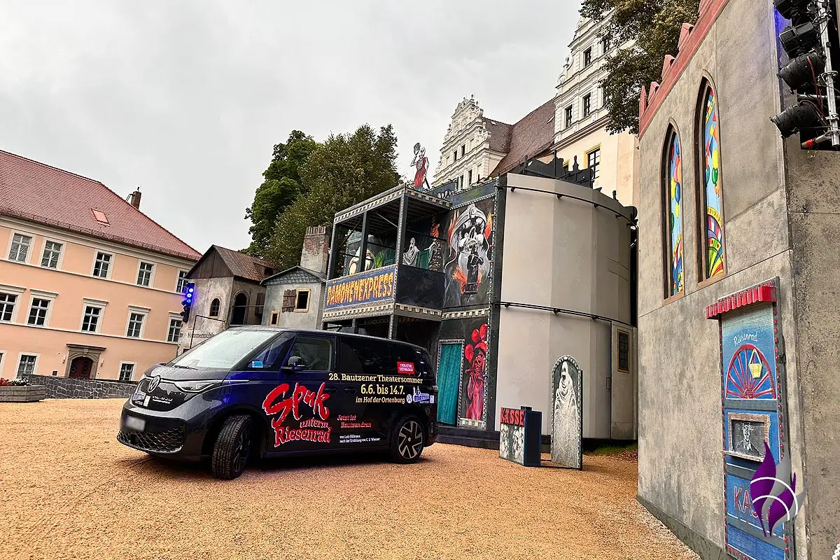 "Spuk unterm Riesenrad - Jetzt ist Bautzen dran" 28. Bautzener Theatersommer Kulisse vor Beginn fun4family