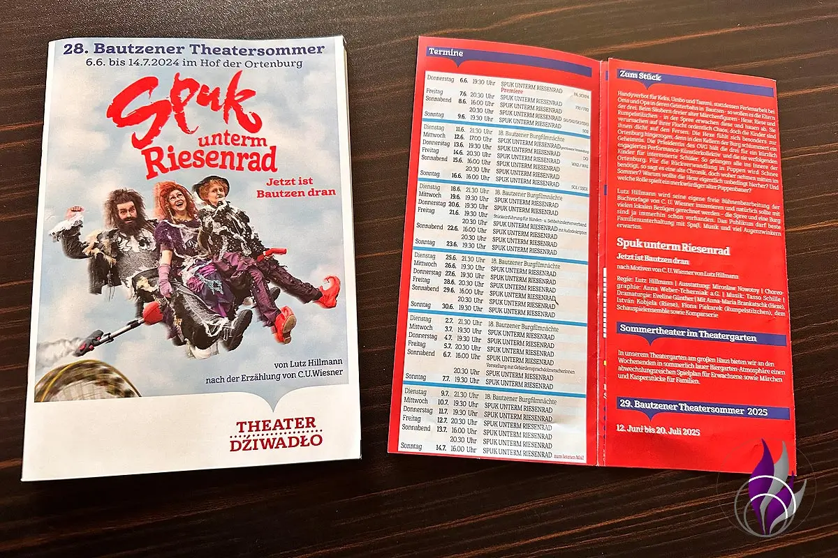 "Spuk unterm Riesenrad - Jetzt ist Bautzen dran" 28. Bautzener Theatersommer Programmheft Flyer fun4family