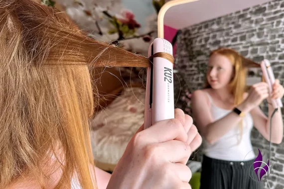 Glätteisen KU2 Cosmetics rosa Styling locken fun4family