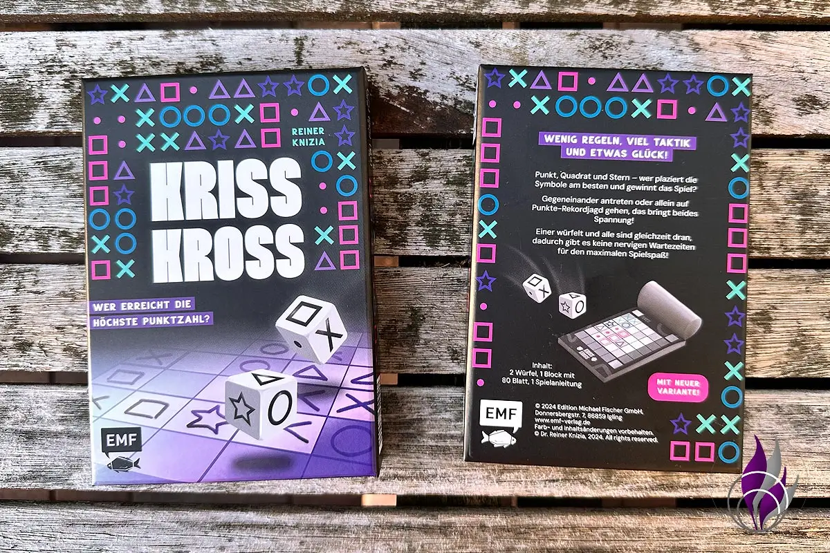 Kriss Kross Spiel Würfelspiel - EMF Verlag Reiner Knizia - Verpackung - fun4family